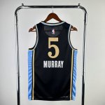 NBA 5 Murry Atlanta Hawks 23-24 city Maillot noir imprimé